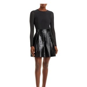 NWT Alice+Olivia Chara Vegan leather mini dress Sz 14